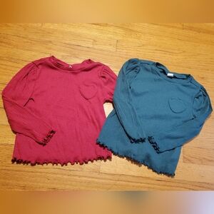 Old Navy girls long sleeve tops shirts pink green bundle lot size 4t